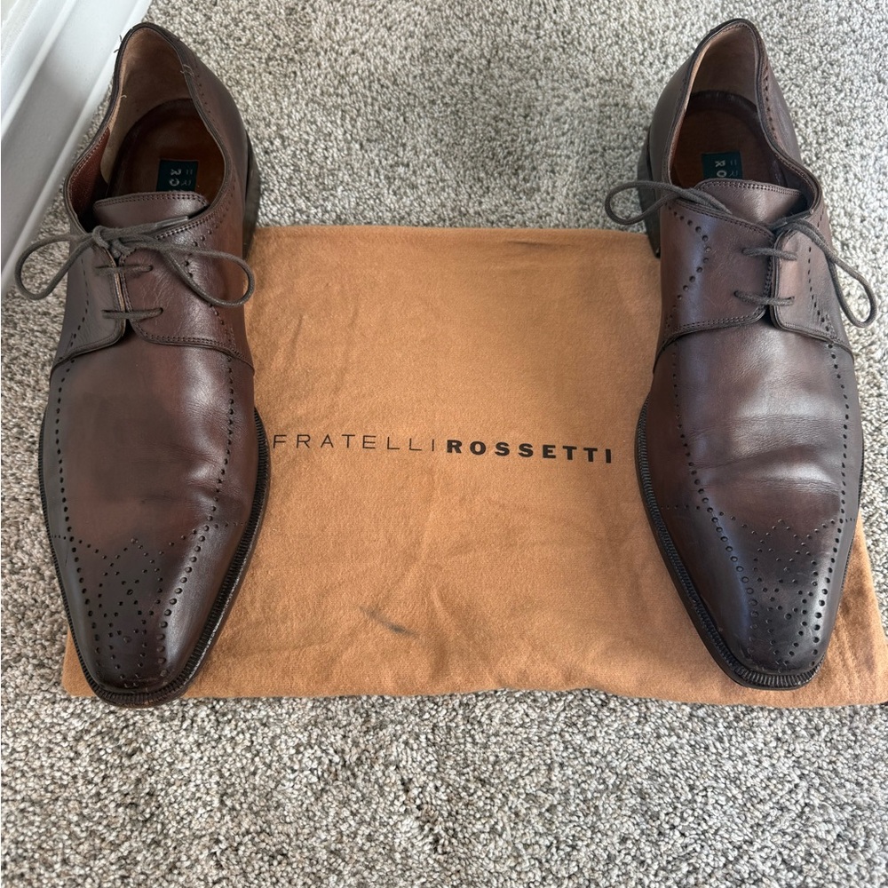 Fratelli Rossetti Men's Brown Leather Dress Shoes size 10